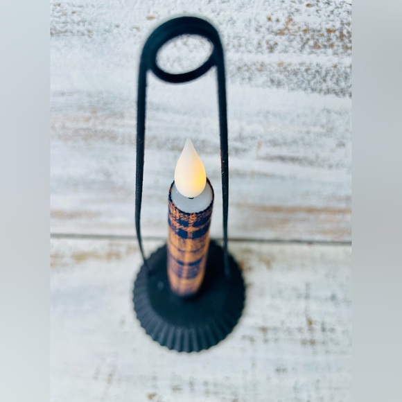 *Fall Plaid Realistic Flame LED Timer Taper - Picture 11 of 11